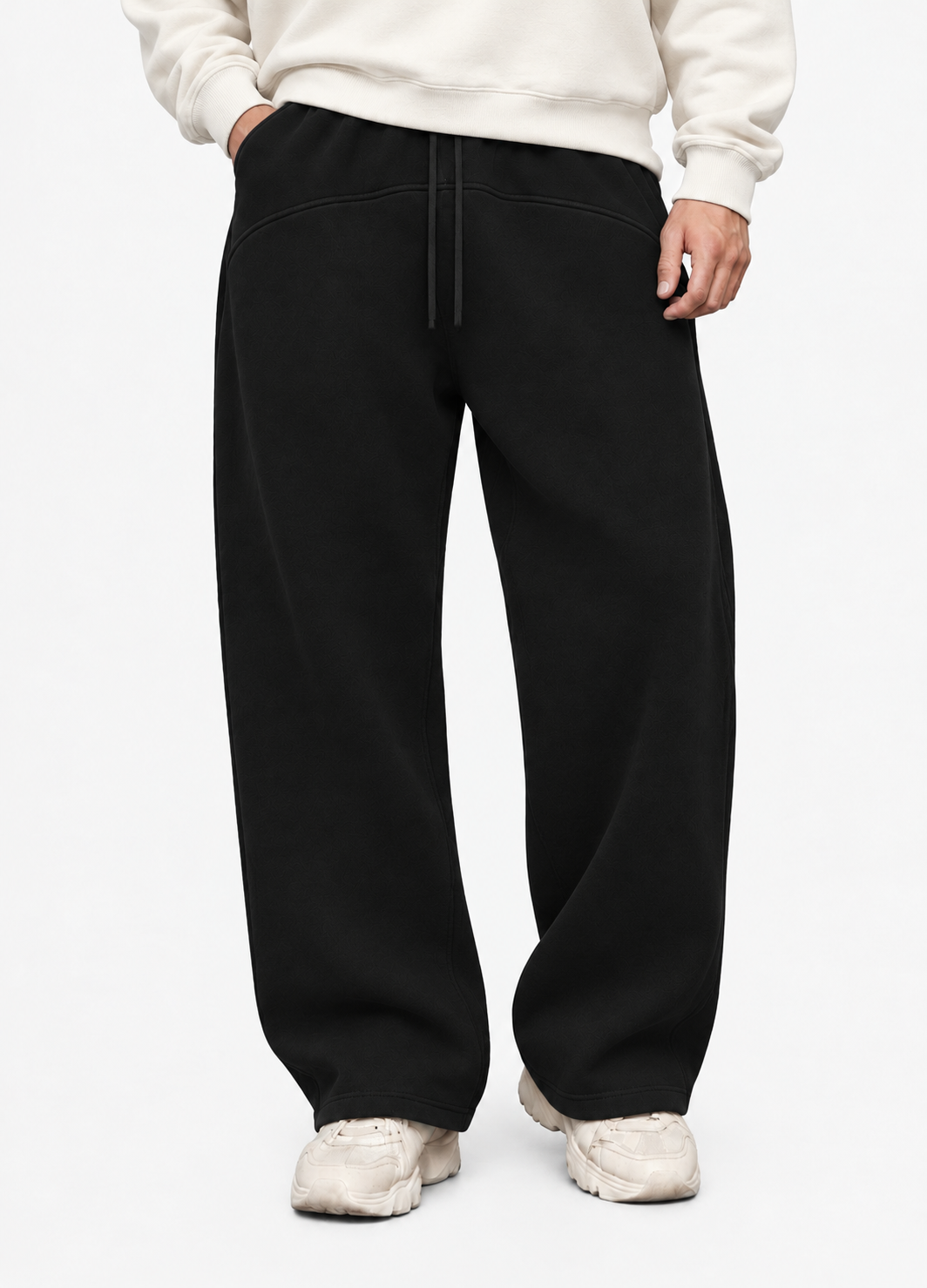 BLACK MELTON WIDE LEG